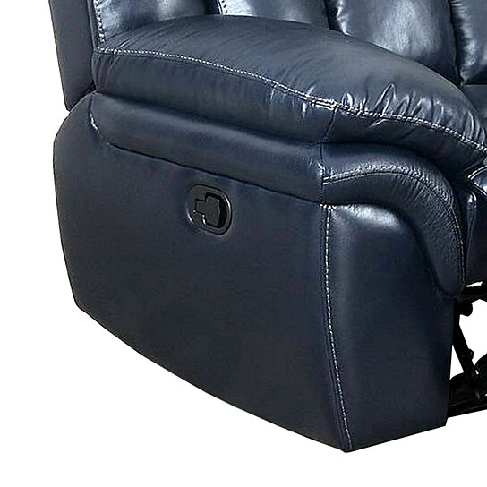 Saltoro Sherpi Leatherette Manual Recliner with Pillow Top Arms, - Image 4